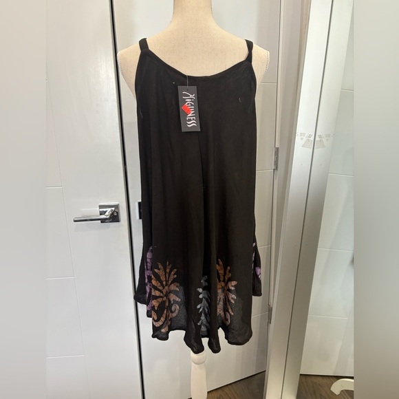 Black and Purple Embellished Mini Dress - Picture 7 of 10